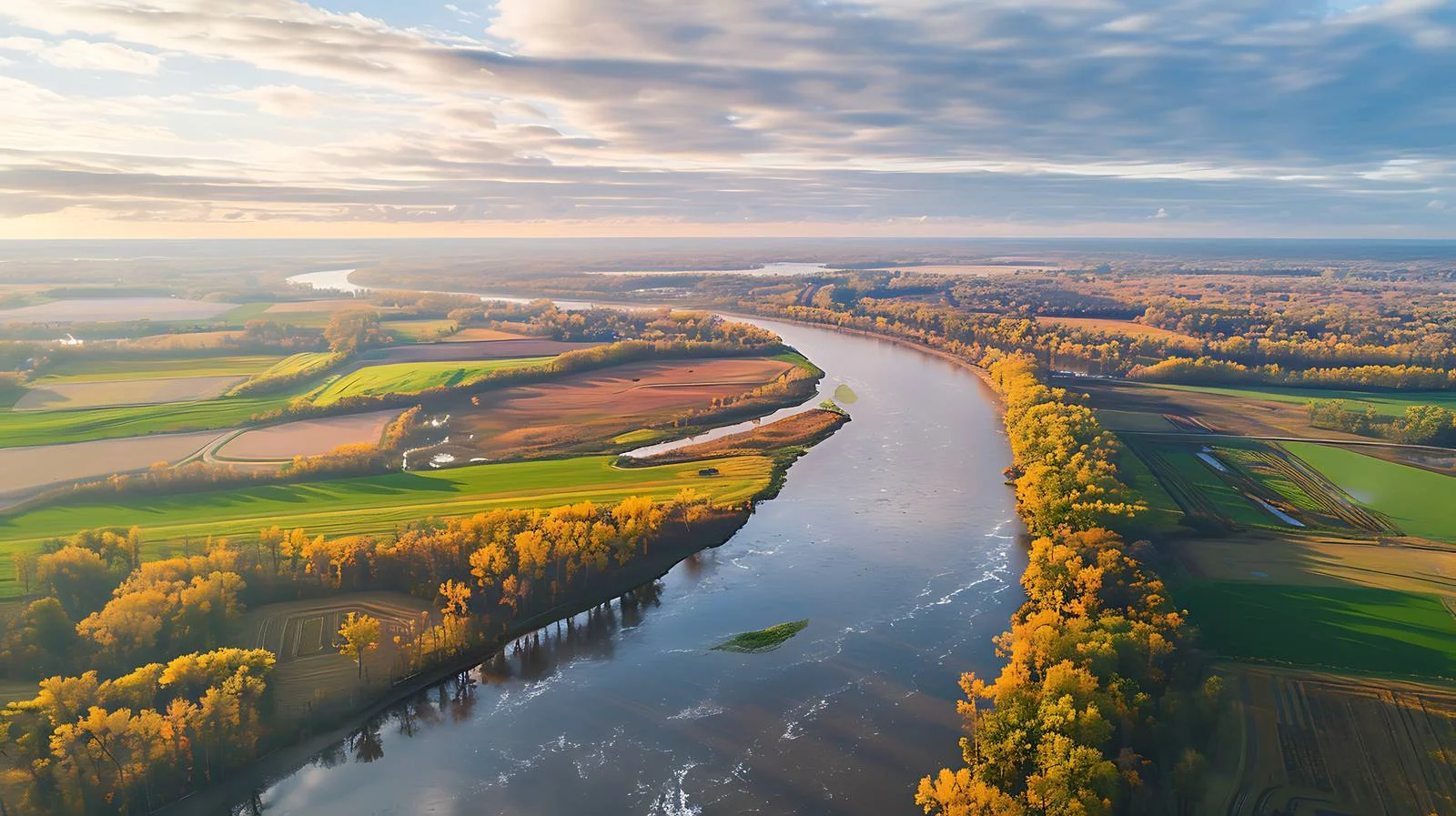 Scenic Mississippi River and rural farmland — free download from Dotvec