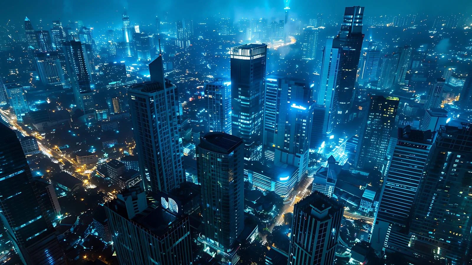 Expansive aerial cityscape vista with modern architecture — free download from Dotvec