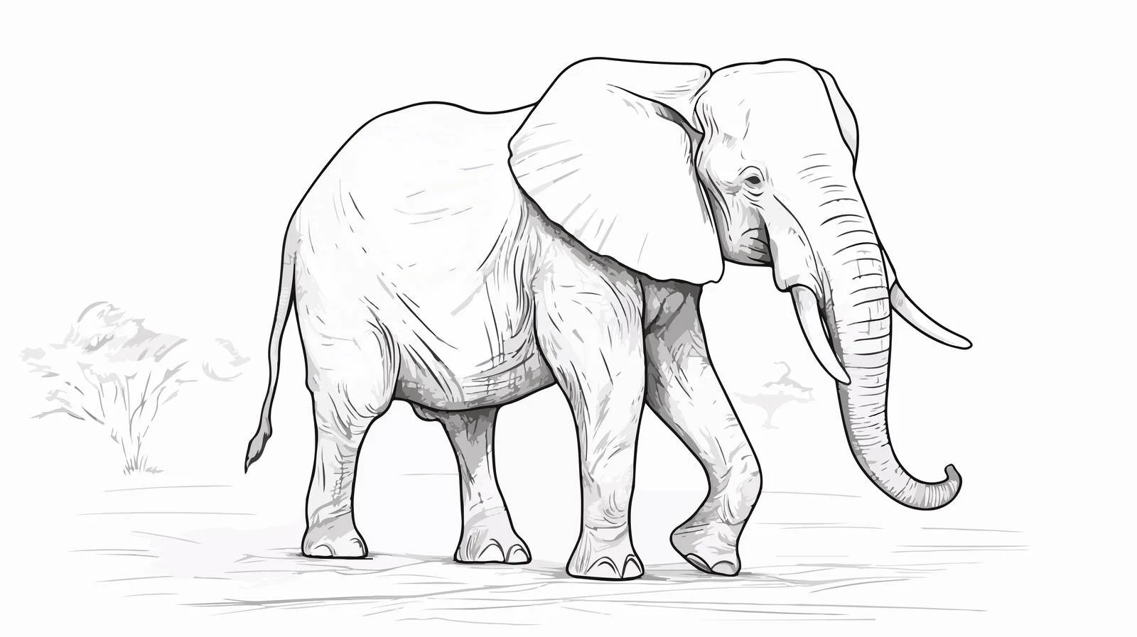 Elephant Sketch Vector Illustration — free download from Dotvec