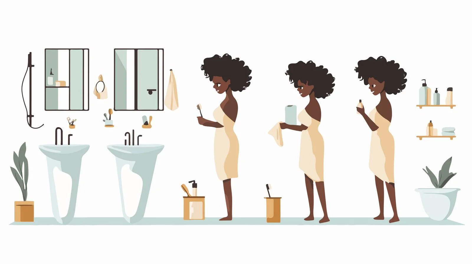 African Woman Morning Routine in Isolation — free download from Dotvec