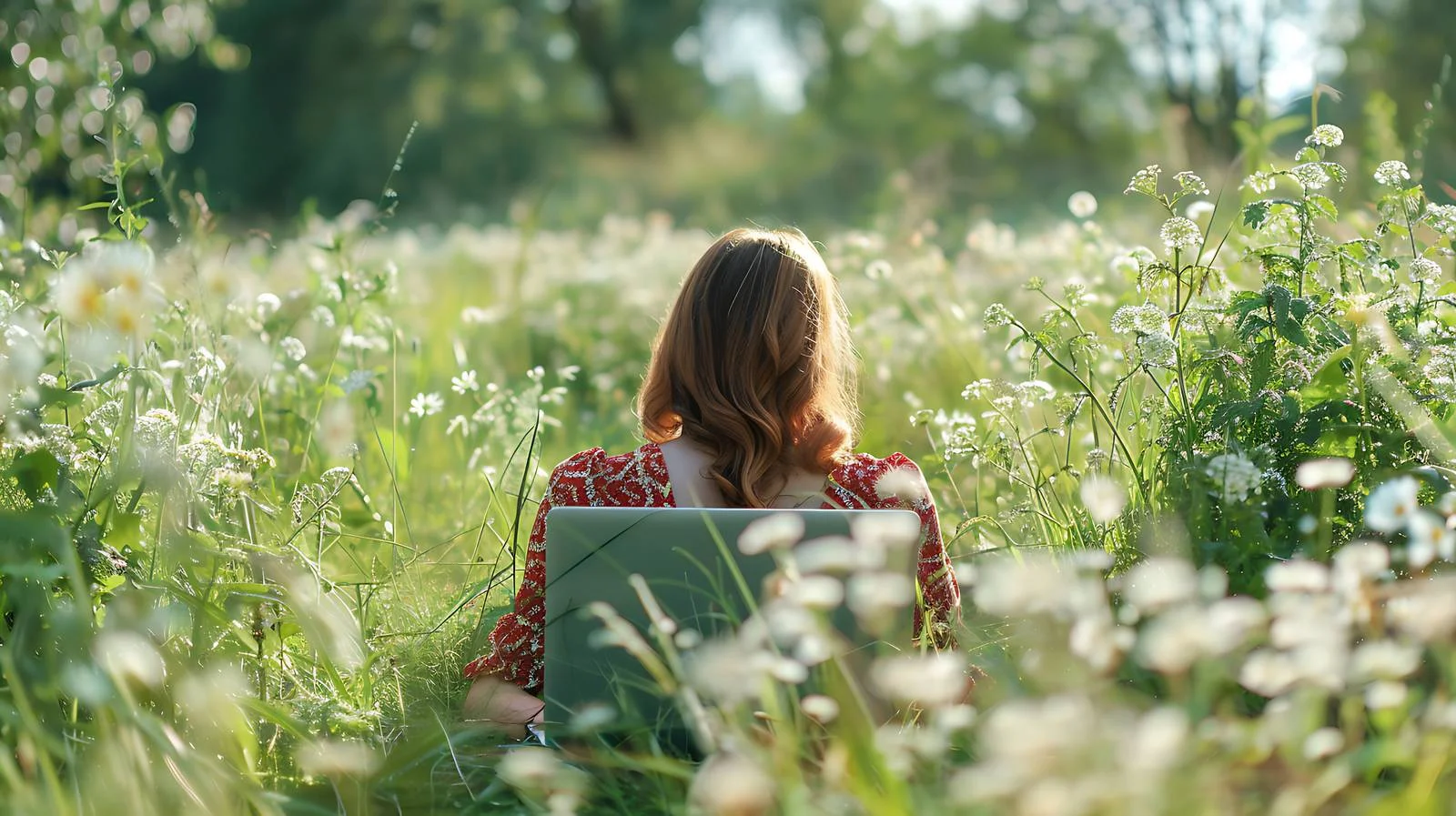 Serene Woman Rests Amidst Natural Beauty — free download from Dotvec