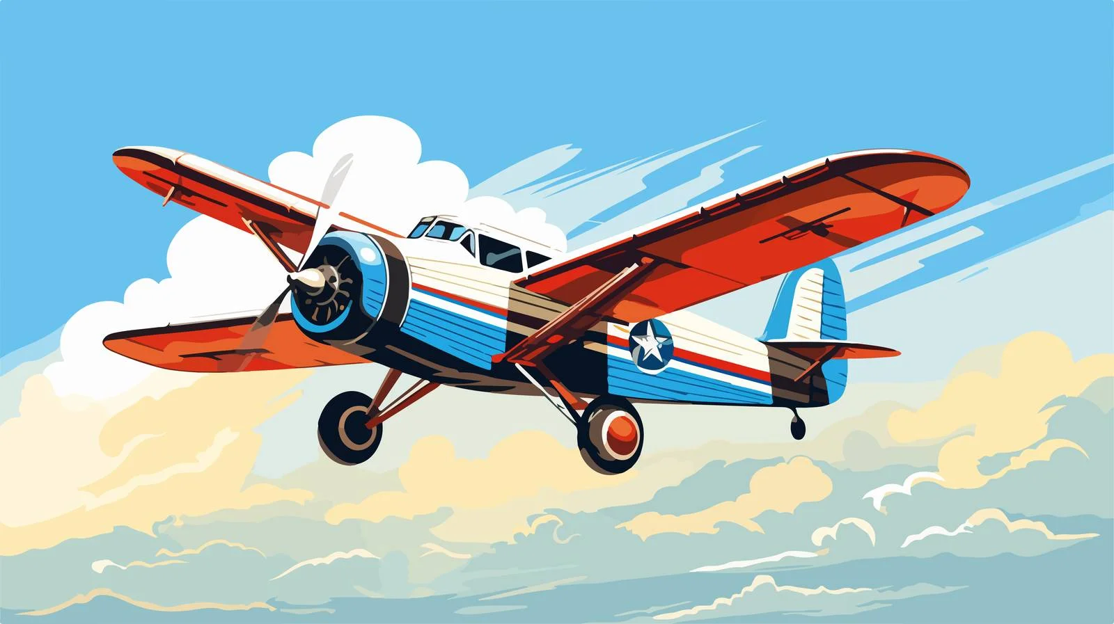 Retro Airplane Ad Illustration — free download from Dotvec