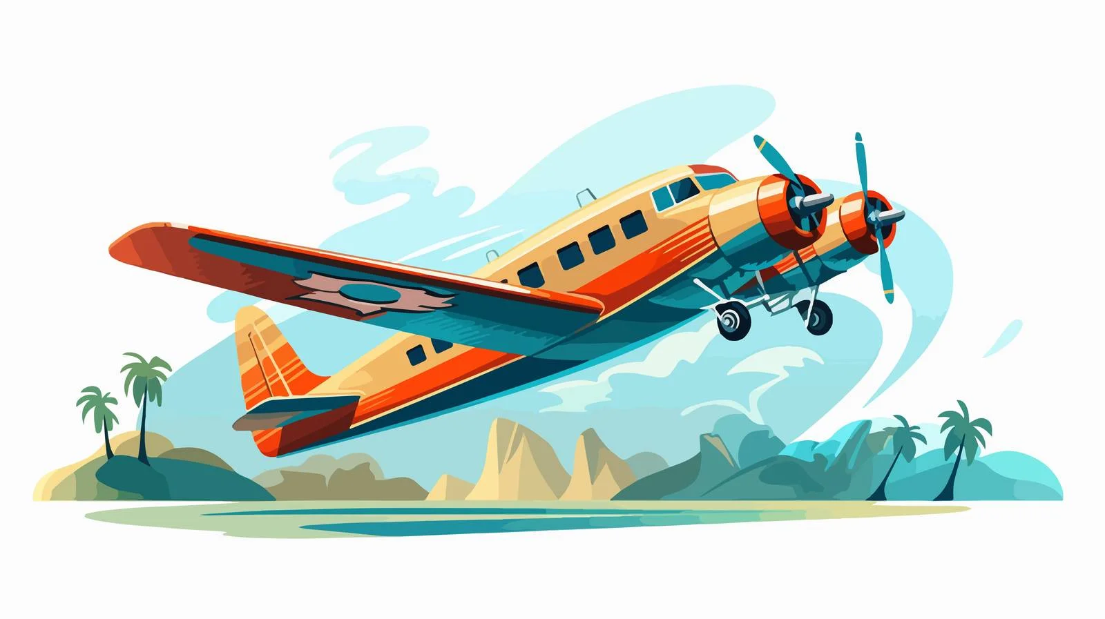 Vintage Air Transport Ad Illustration — free download from Dotvec