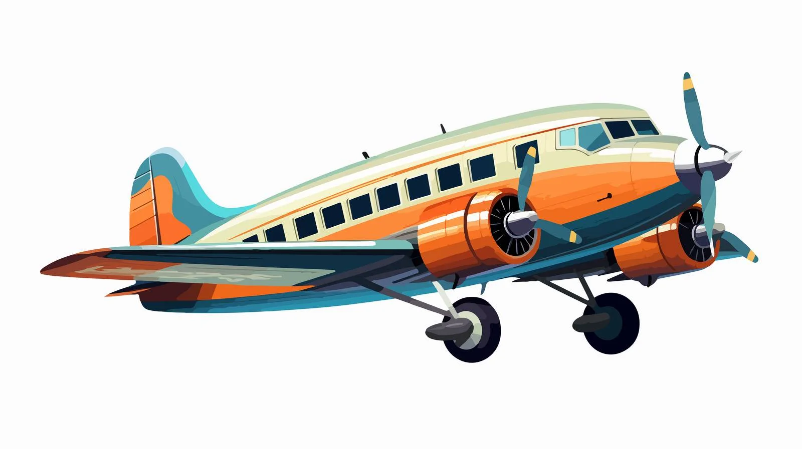 Retro Airplane Ad Illustration — free download from Dotvec