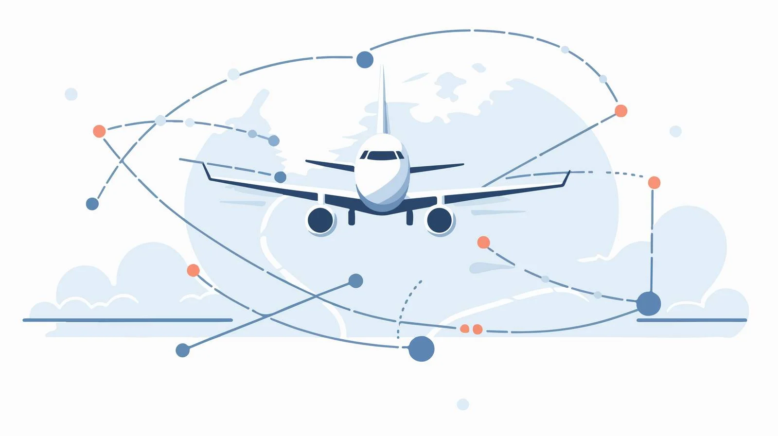 Airplane Routes Travel Icon Station — free download from Dotvec