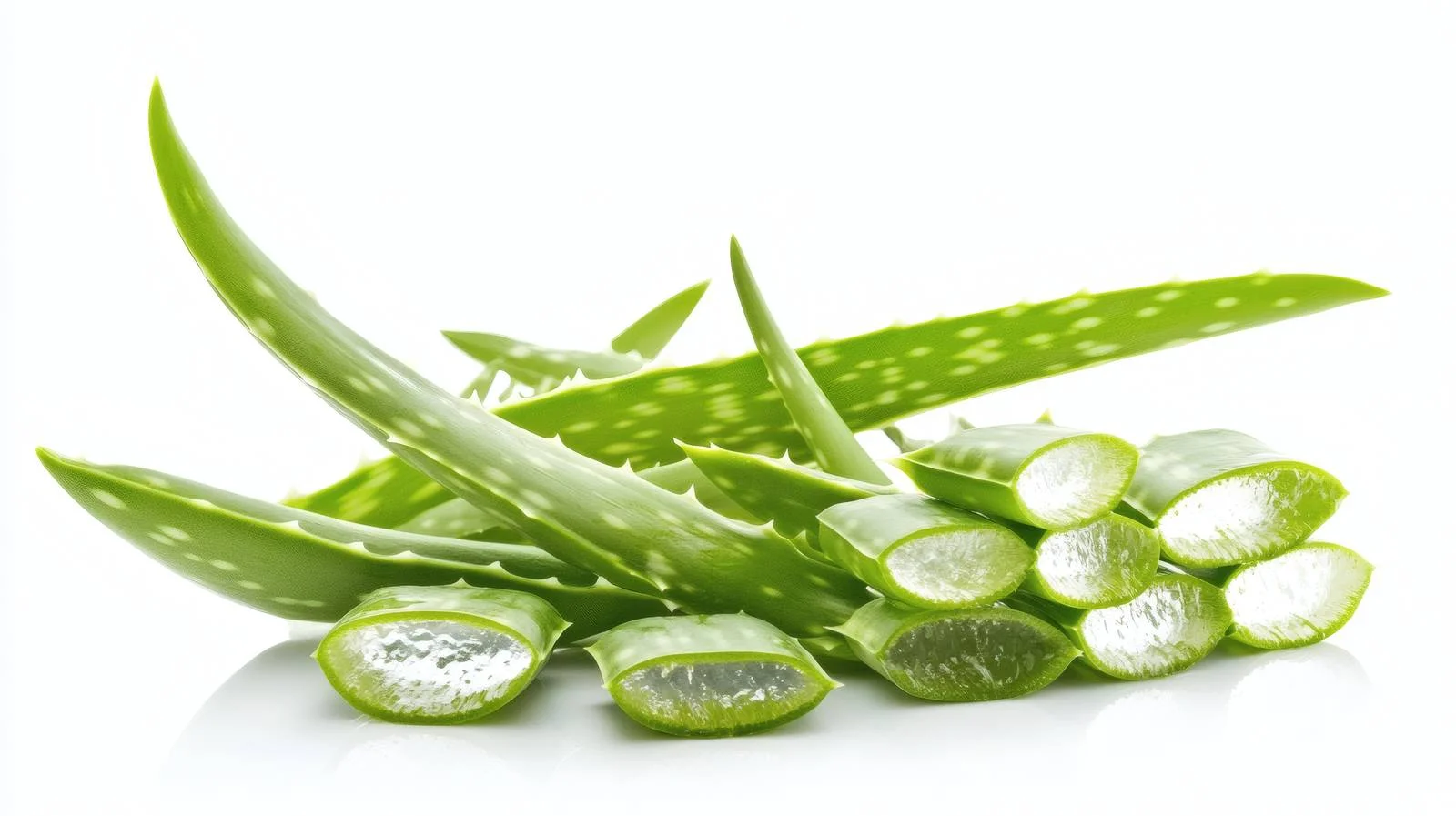 Fresh Aloe Vera Gel and Leaves on White — free download from Dotvec