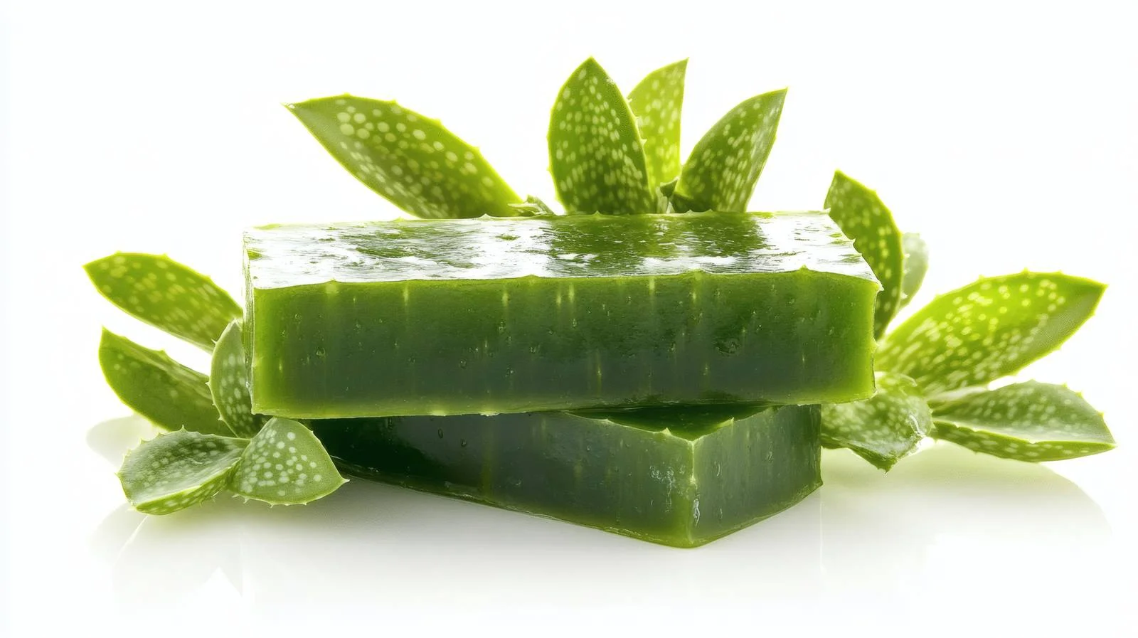 Aloe Vera and Soap Bar Composition on White Background — free download from Dotvec