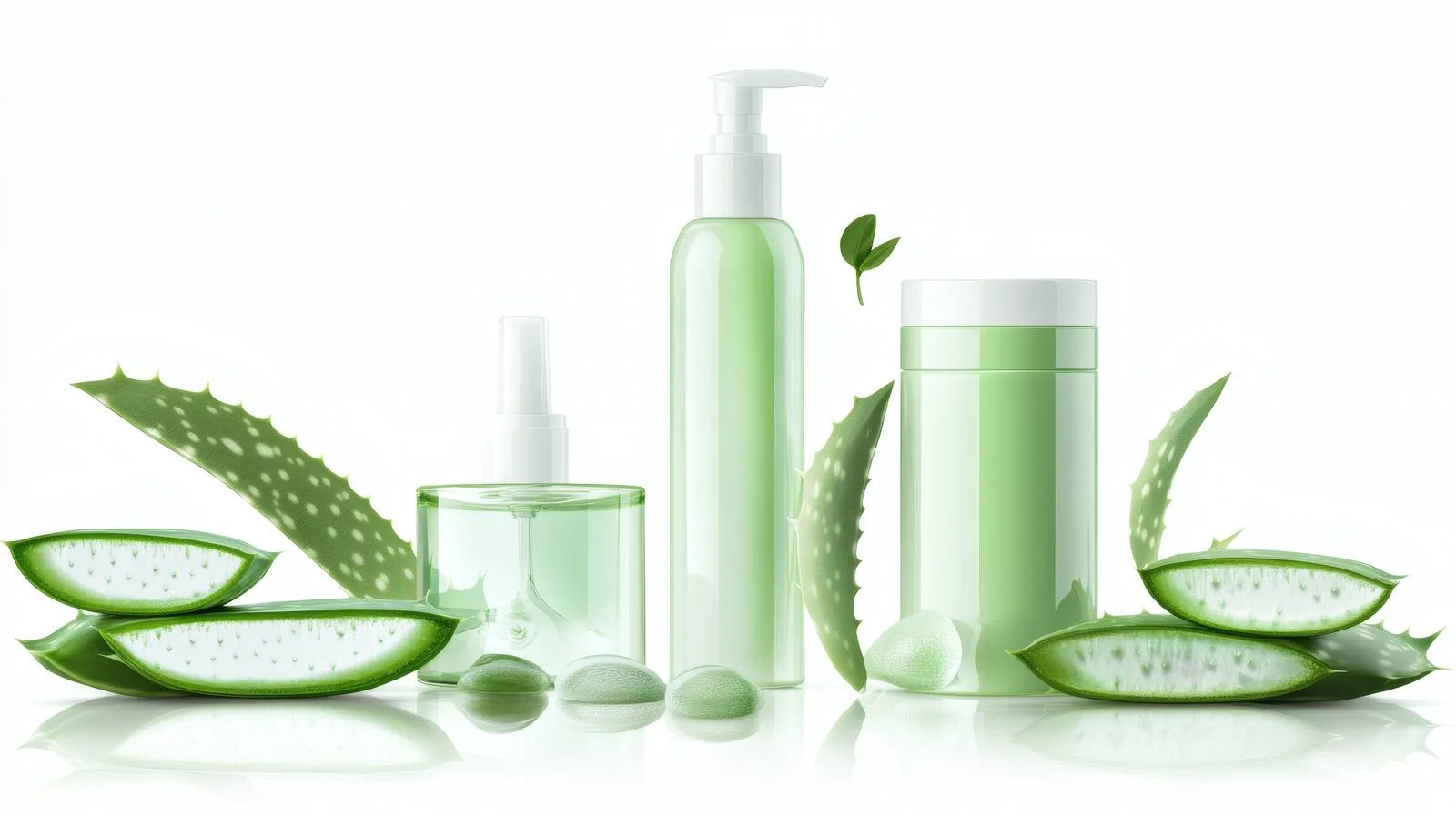 Aloe Vera Cosmetics on White Background — free download from Dotvec