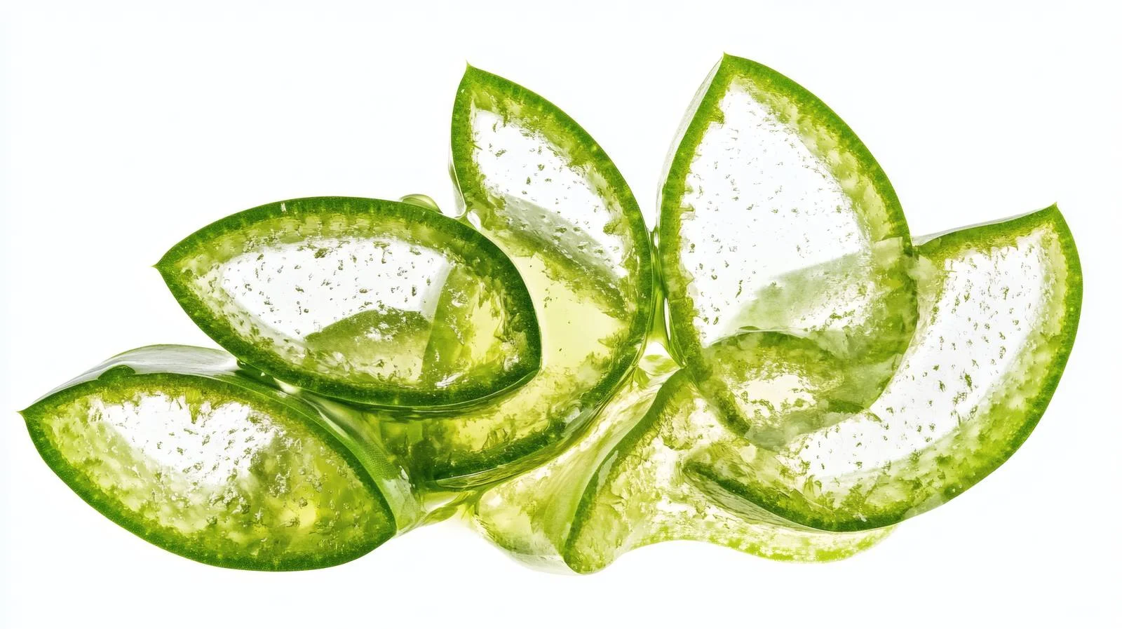 Fresh Aloe Vera Leaves and Gel on White Background — free download from Dotvec