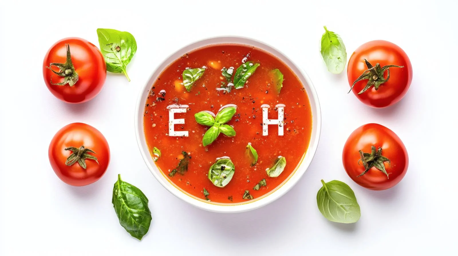 Alphabet Tomato Soup on White Background — free download from Dotvec