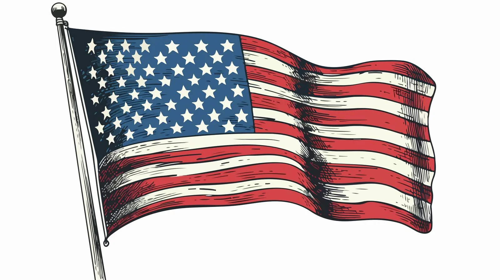 Vintage American Flag Vector Illustration — free download from Dotvec