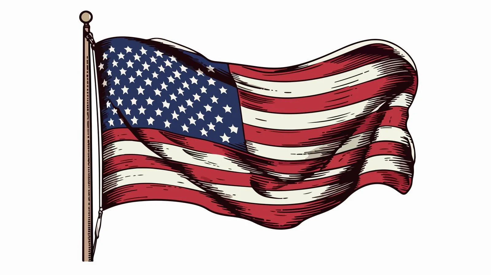 American Flag Retro Sketch Vector Design — free download from Dotvec