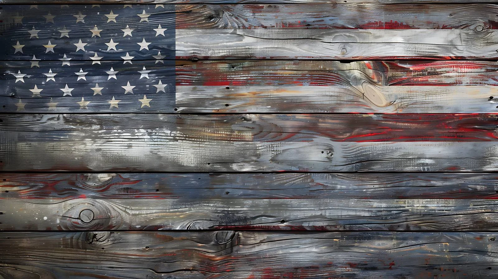 Patriotic American Flag on Distressed Wood — free download from Dotvec