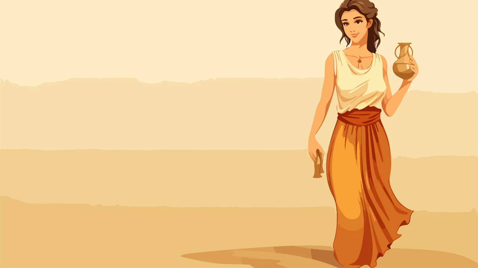 Ancient Greek Woman in Tunic Standing — free download from Dotvec