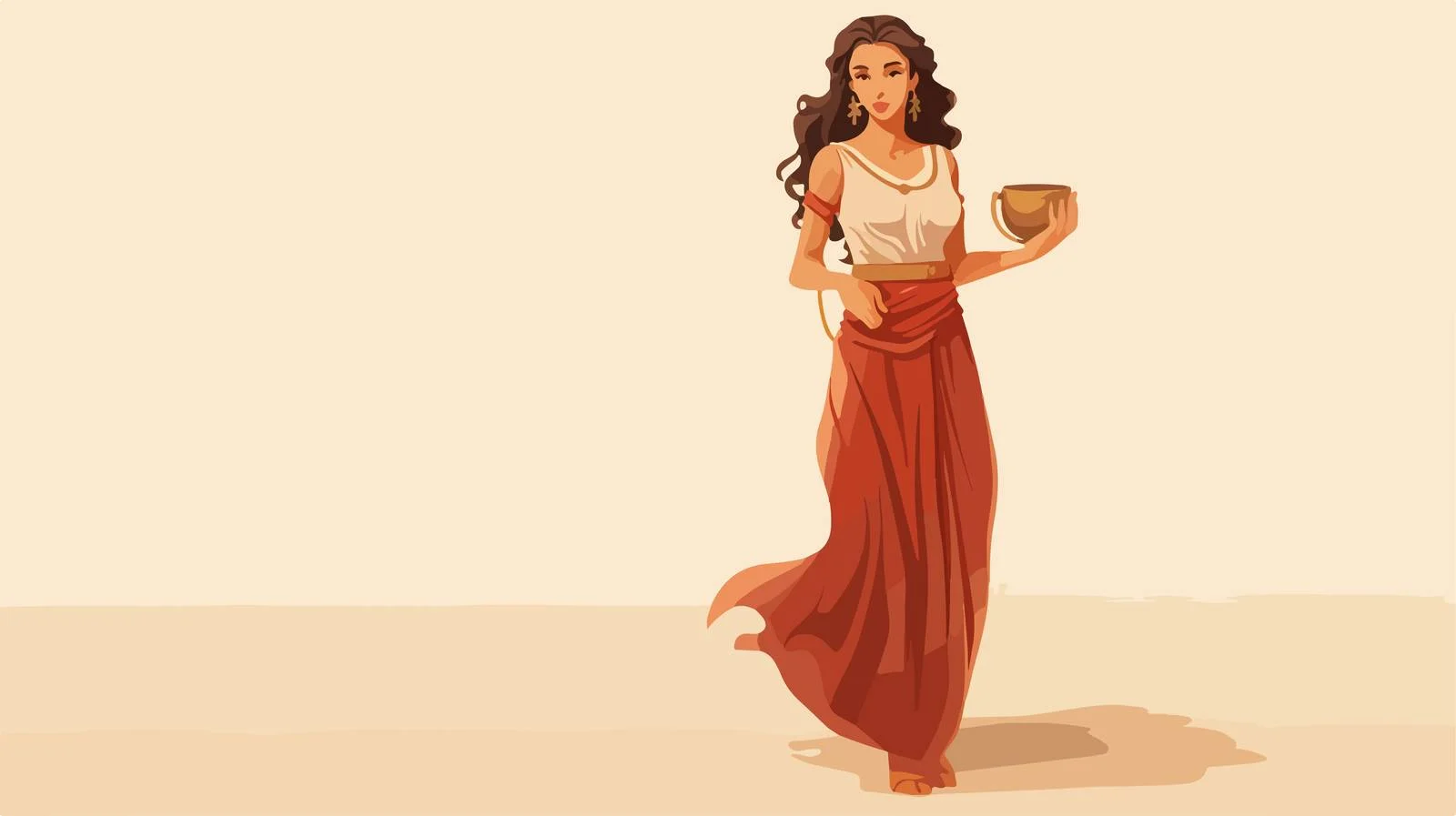 Ancient Greek Woman Standing in Tunic — free download from Dotvec