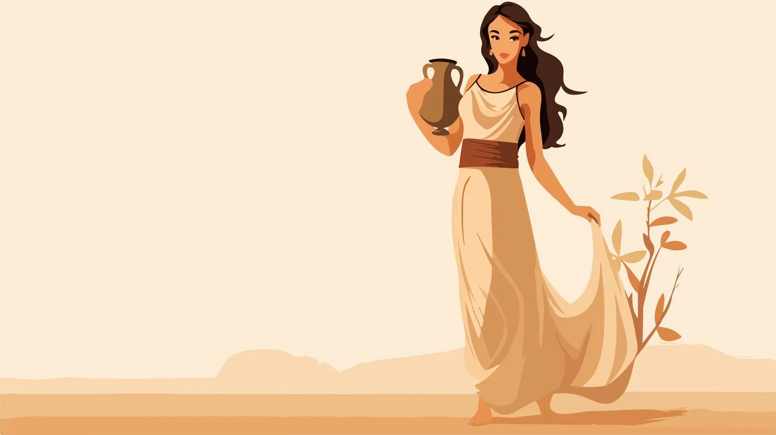 Ancient Greek Woman in Tunic — free download from Dotvec