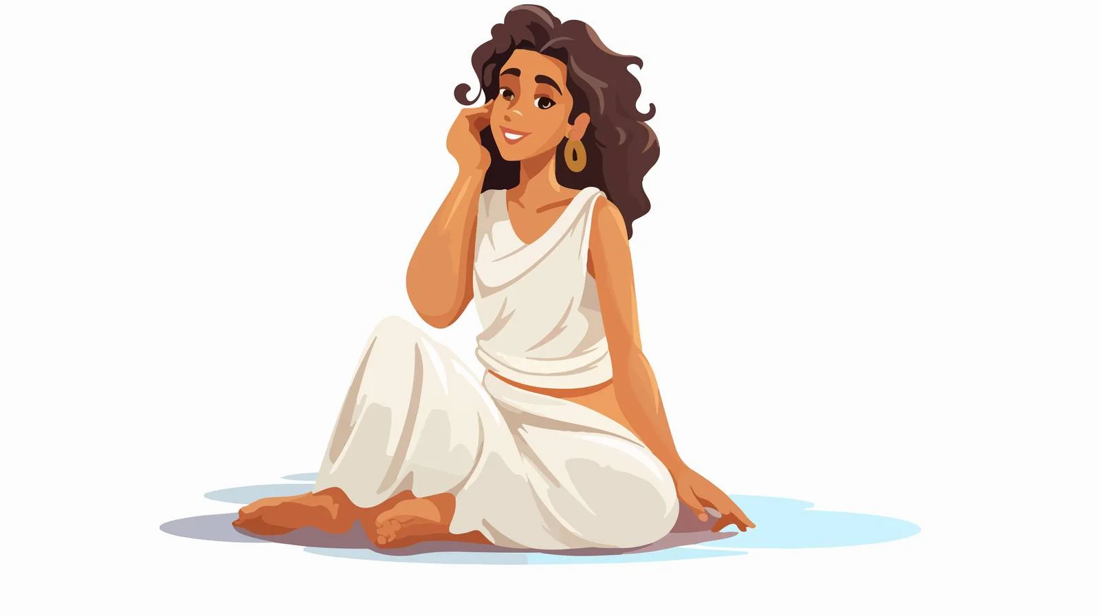 Ancient Greek Woman Sitting and Gesticulating — free download from Dotvec