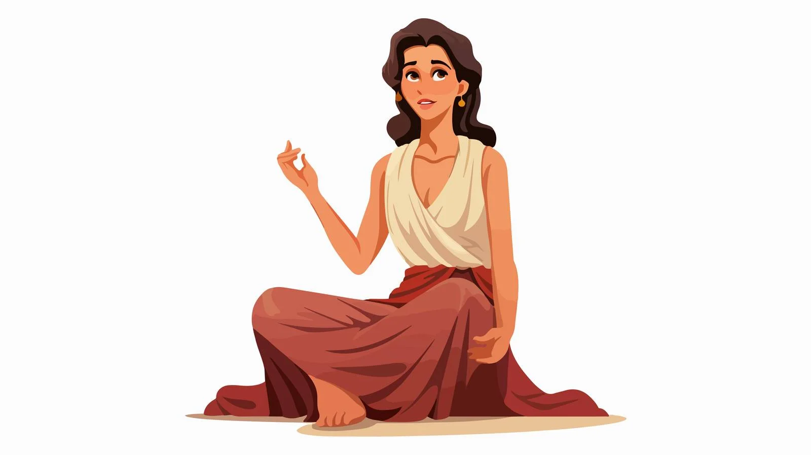 Ancient Greek Woman Gesturing in Tunic — free download from Dotvec