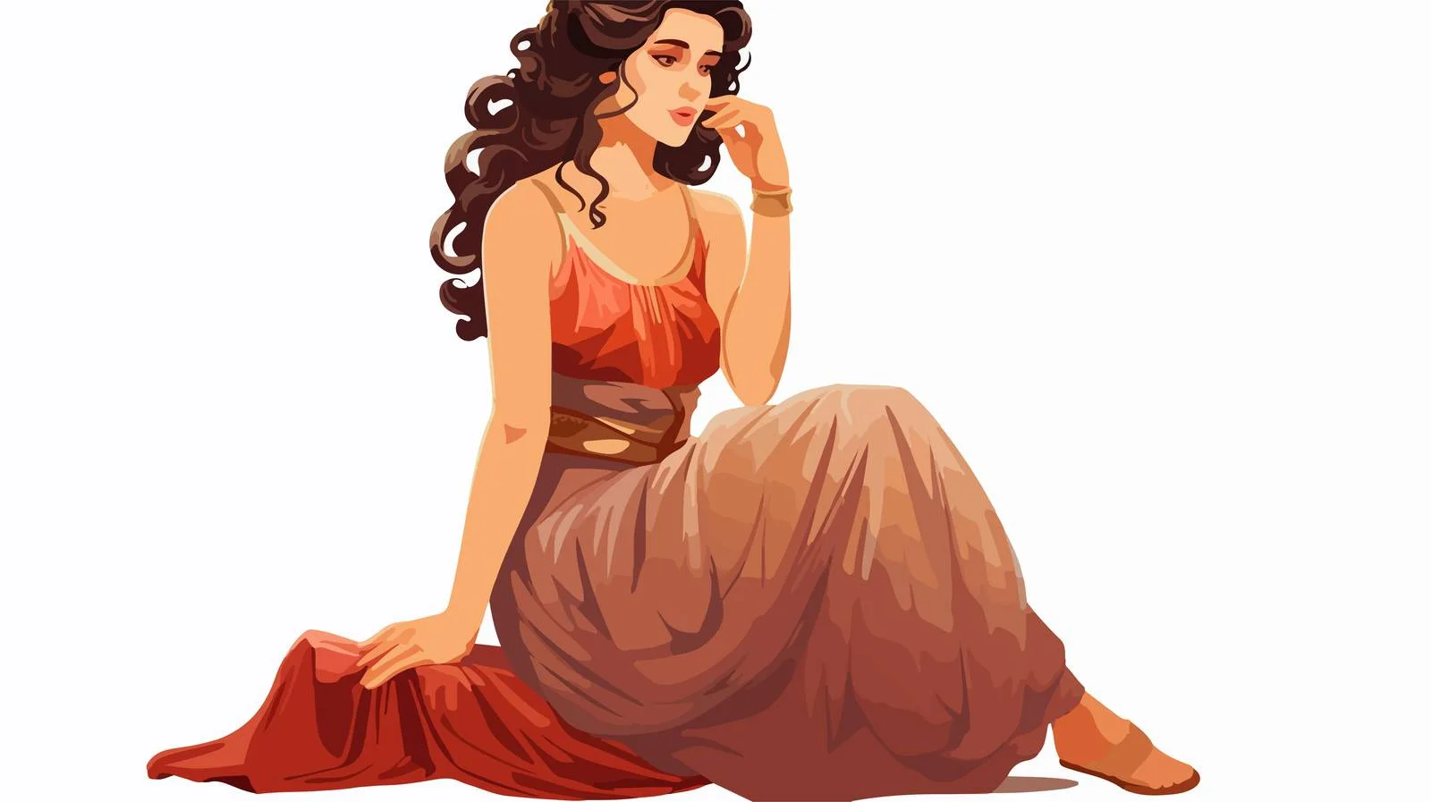 Ancient Greek Woman Gesturing in Tunic — free download from Dotvec