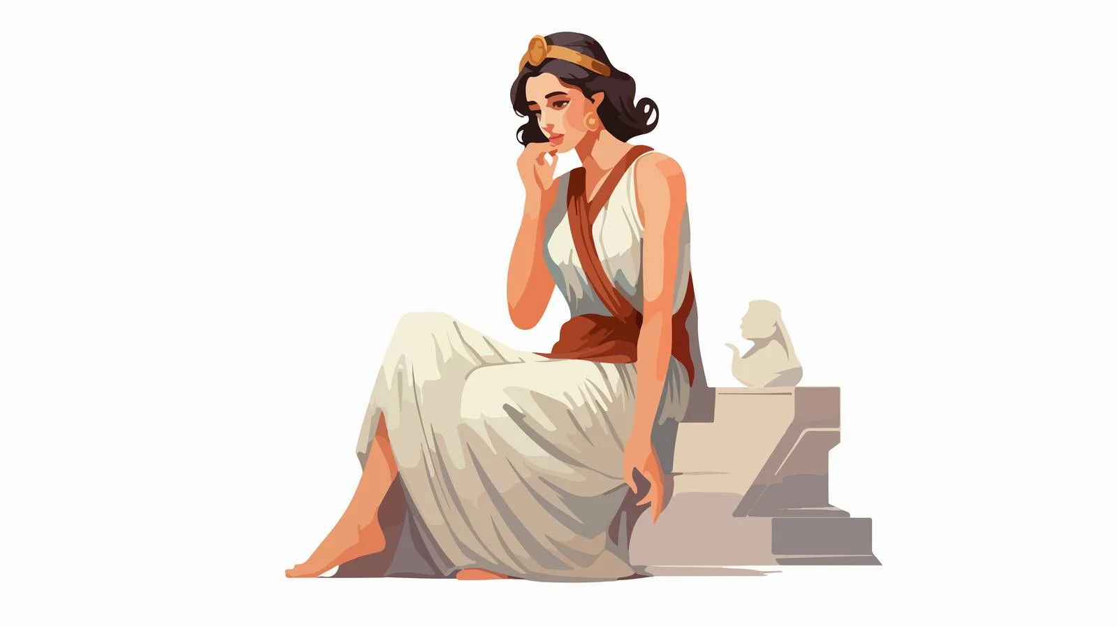 Ancient Greek Woman Gesturing in Tunic — free download from Dotvec