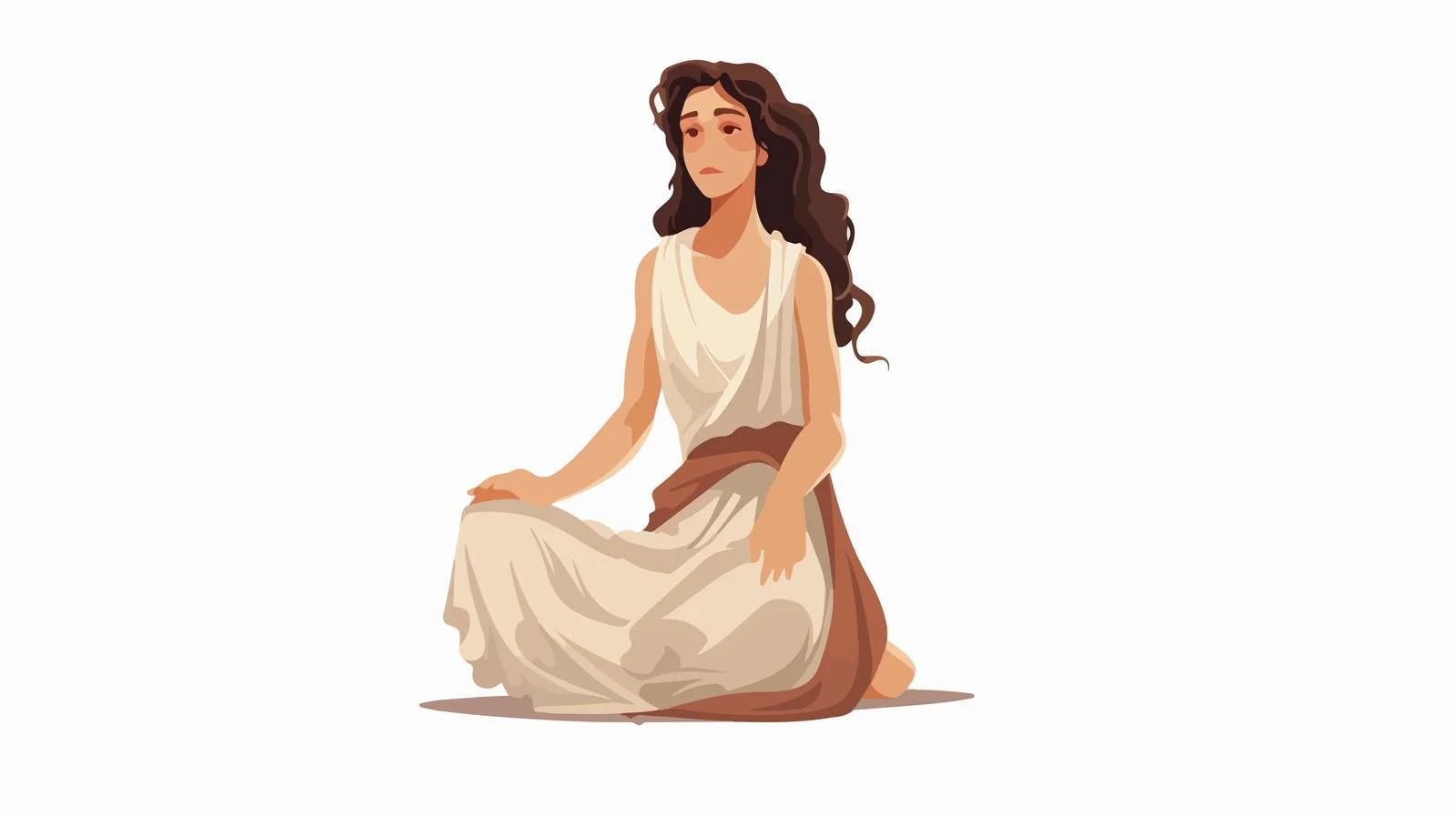 Ancient Greek Woman Gesturing Sitting — free download from Dotvec