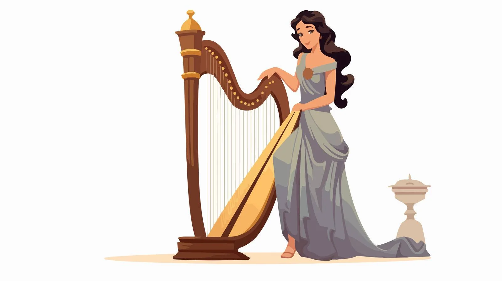 Ancient Greek Woman Near Pedestal — free download from Dotvec