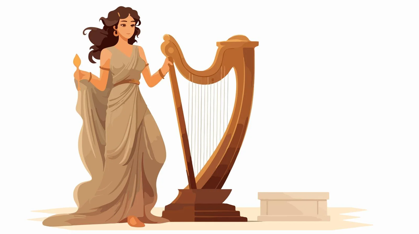 Ancient Greek Woman Near Pedestal – free pedestal image from Dotvec