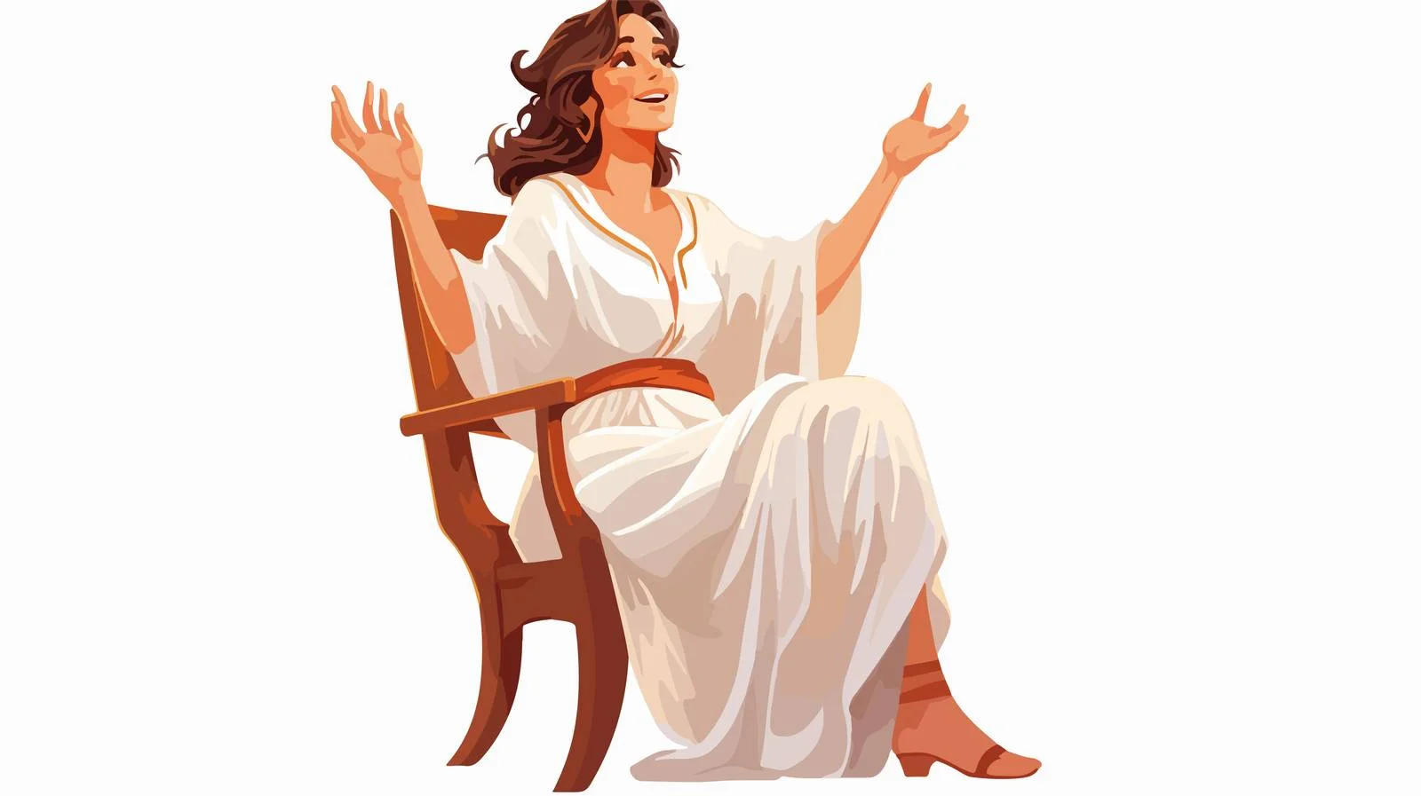 Ancient Greek Woman Sitting on Chair — free download from Dotvec