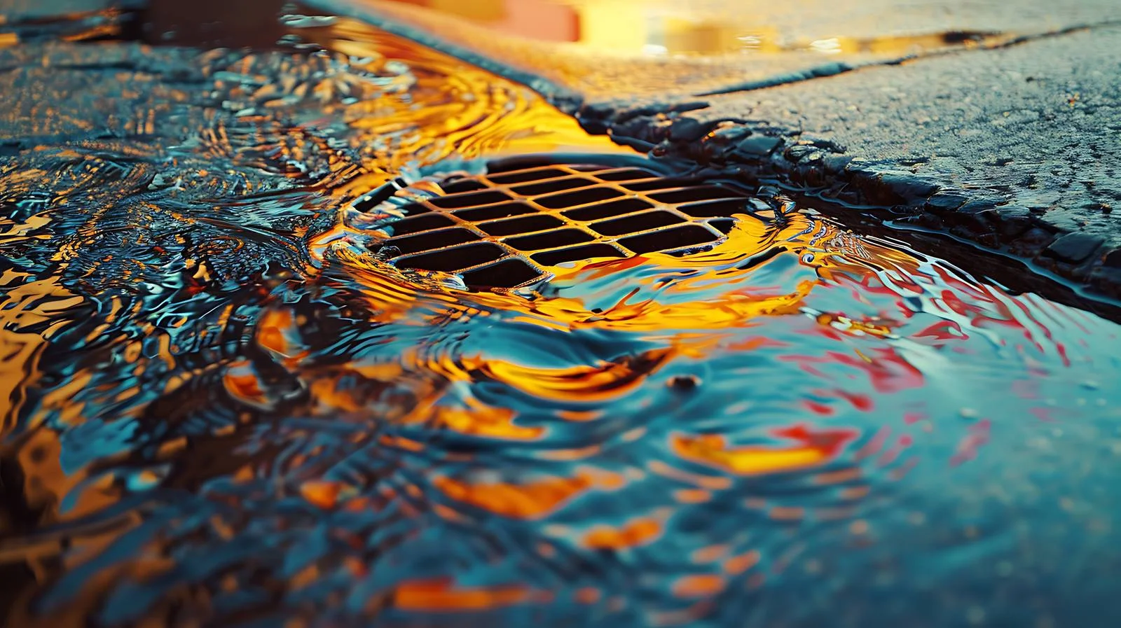 Vivid oil slick on asphalt road — free download from Dotvec