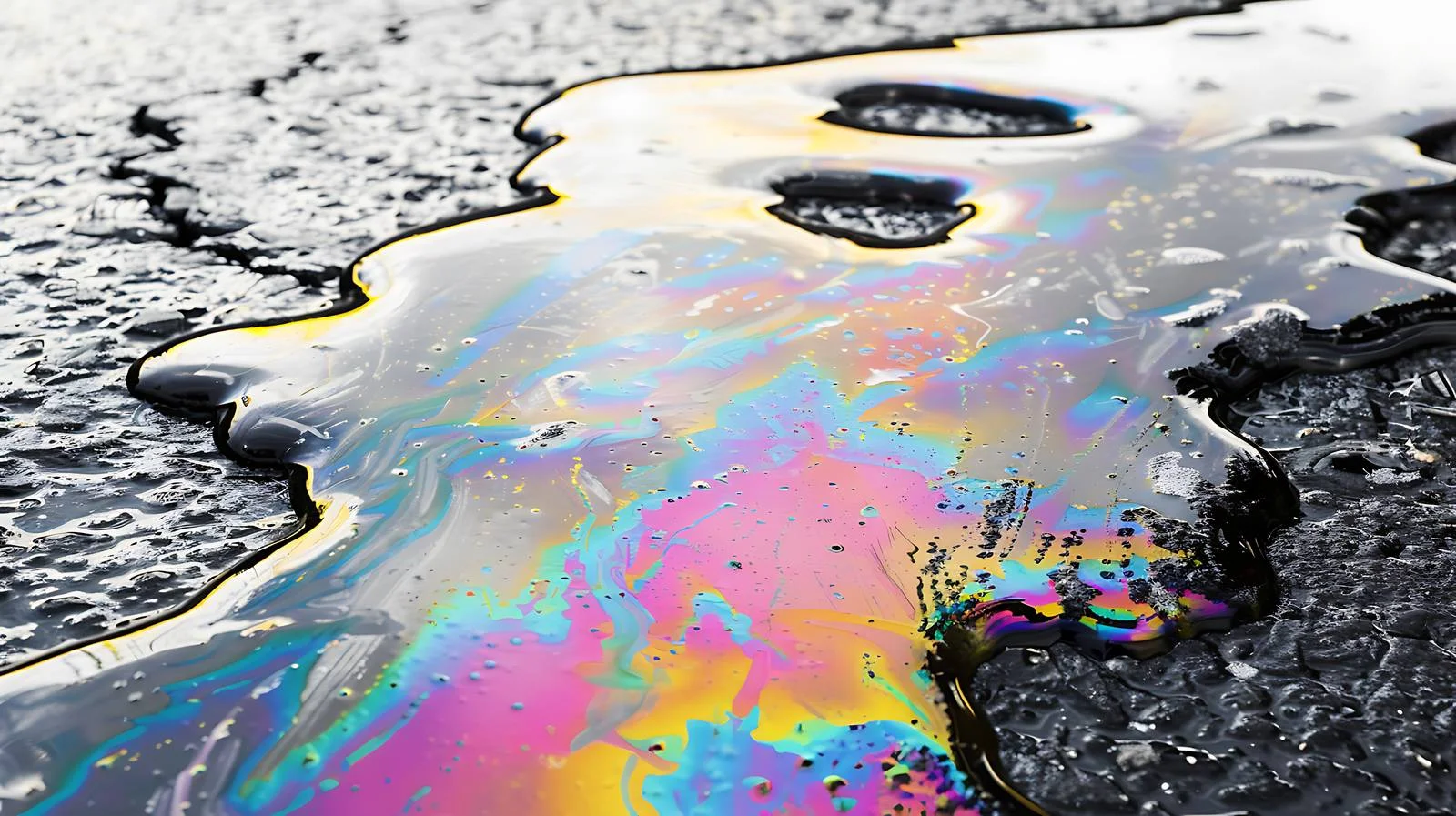 Oil Slick on Wet Asphalt; Isolated — free download from Dotvec