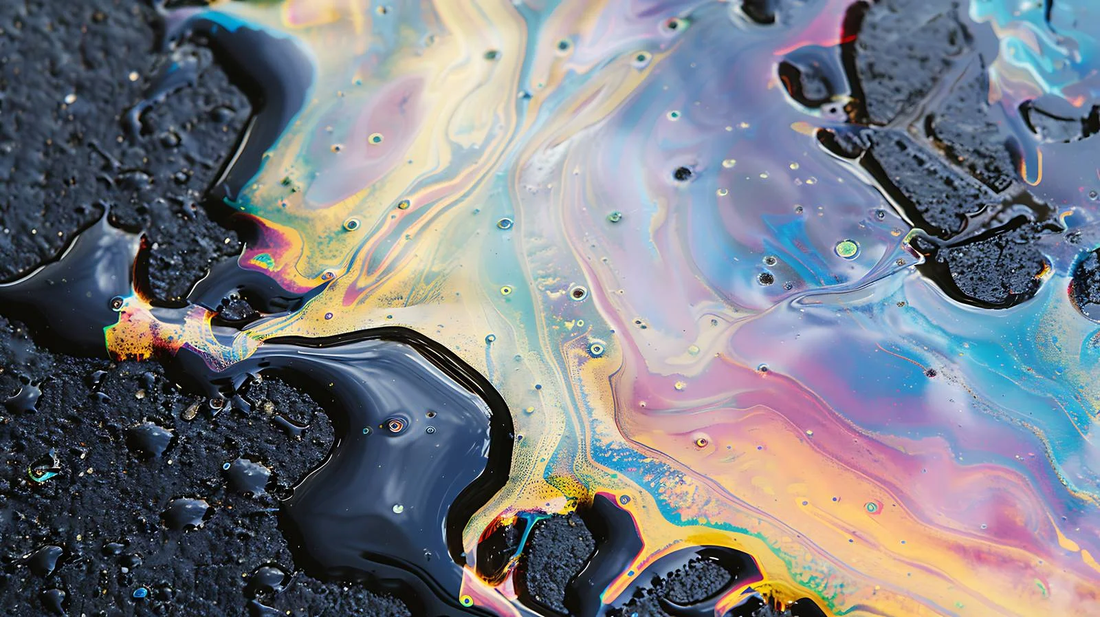 Oil slick on wet asphalt, isolated — free download from Dotvec