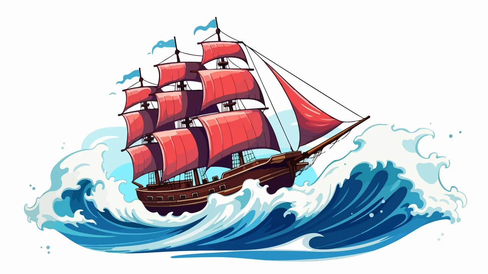 Vintage Sailing Ship at Sea Vector — free download from Dotvec