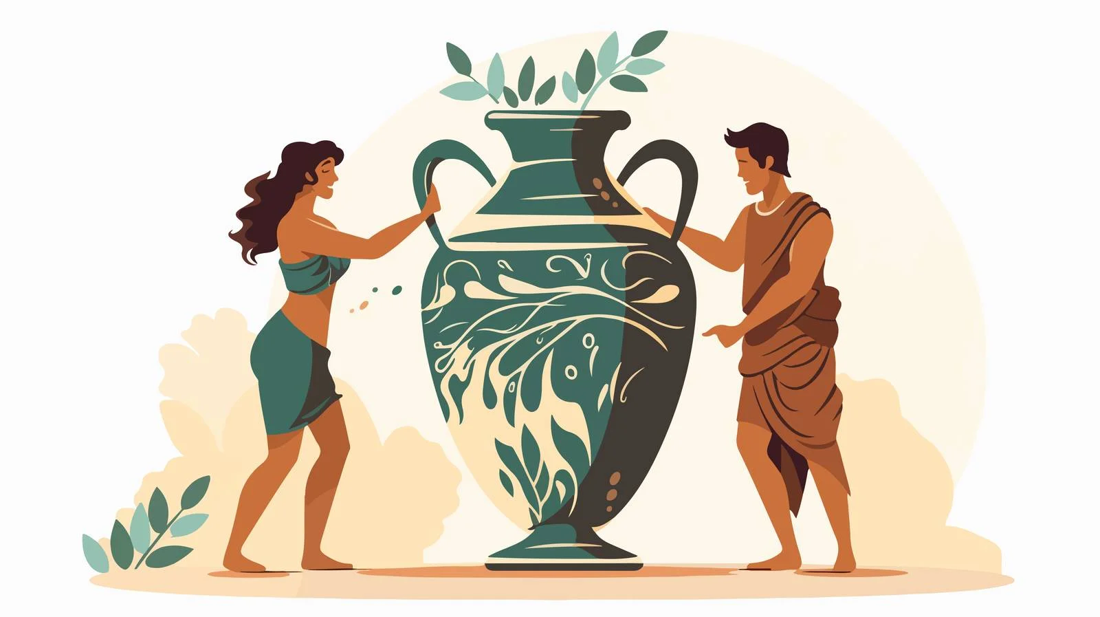 Ancient Greek Vase Water Wine Depiction — free download from Dotvec