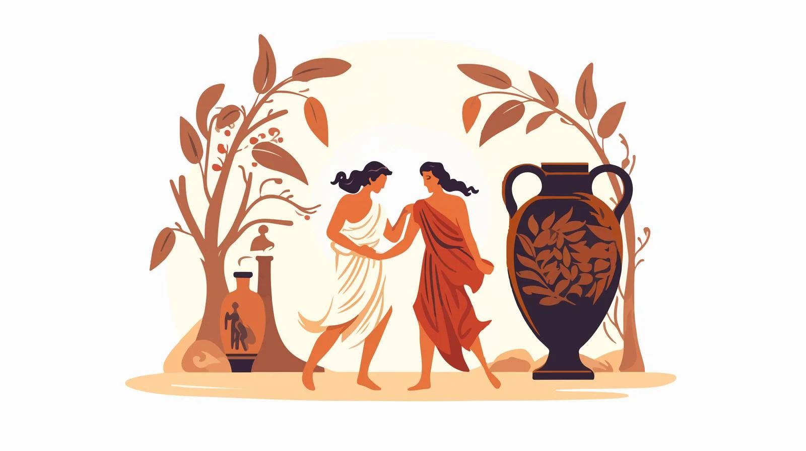 Ancient Greek Vase Water Wine Depiction — free download from Dotvec