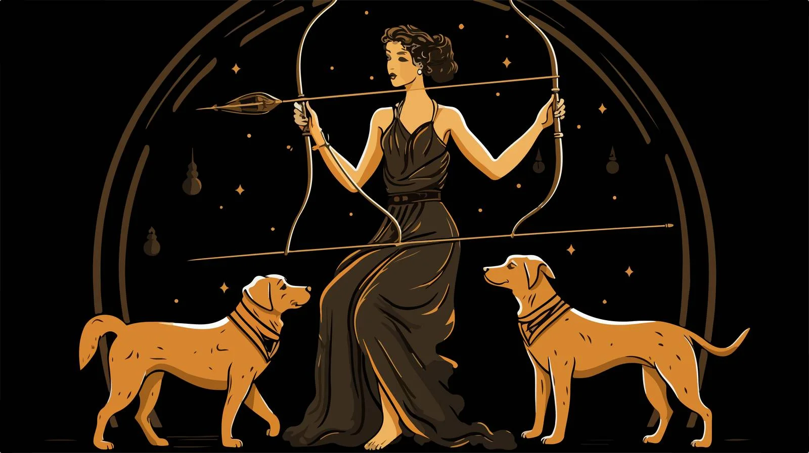 Artemis with Bow and Arrows — free download from Dotvec