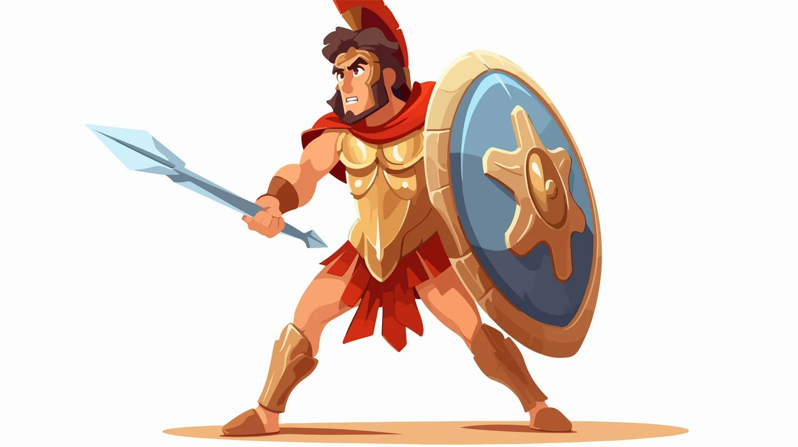 Ancient Greek Hero Cartoon Illustration — free download from Dotvec