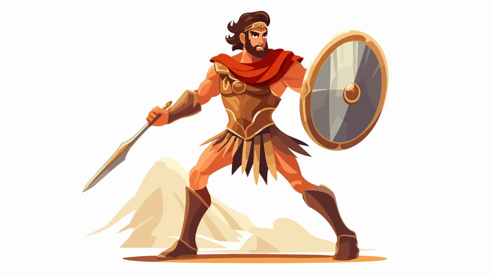 Ancient Greek Hero Cartoon Vector Illustration — free download from Dotvec