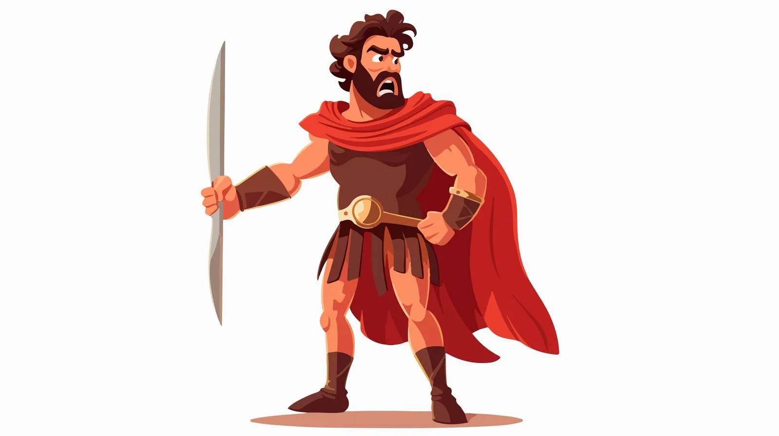 Ancient Greek Hero Cartoon Illustration — free download from Dotvec