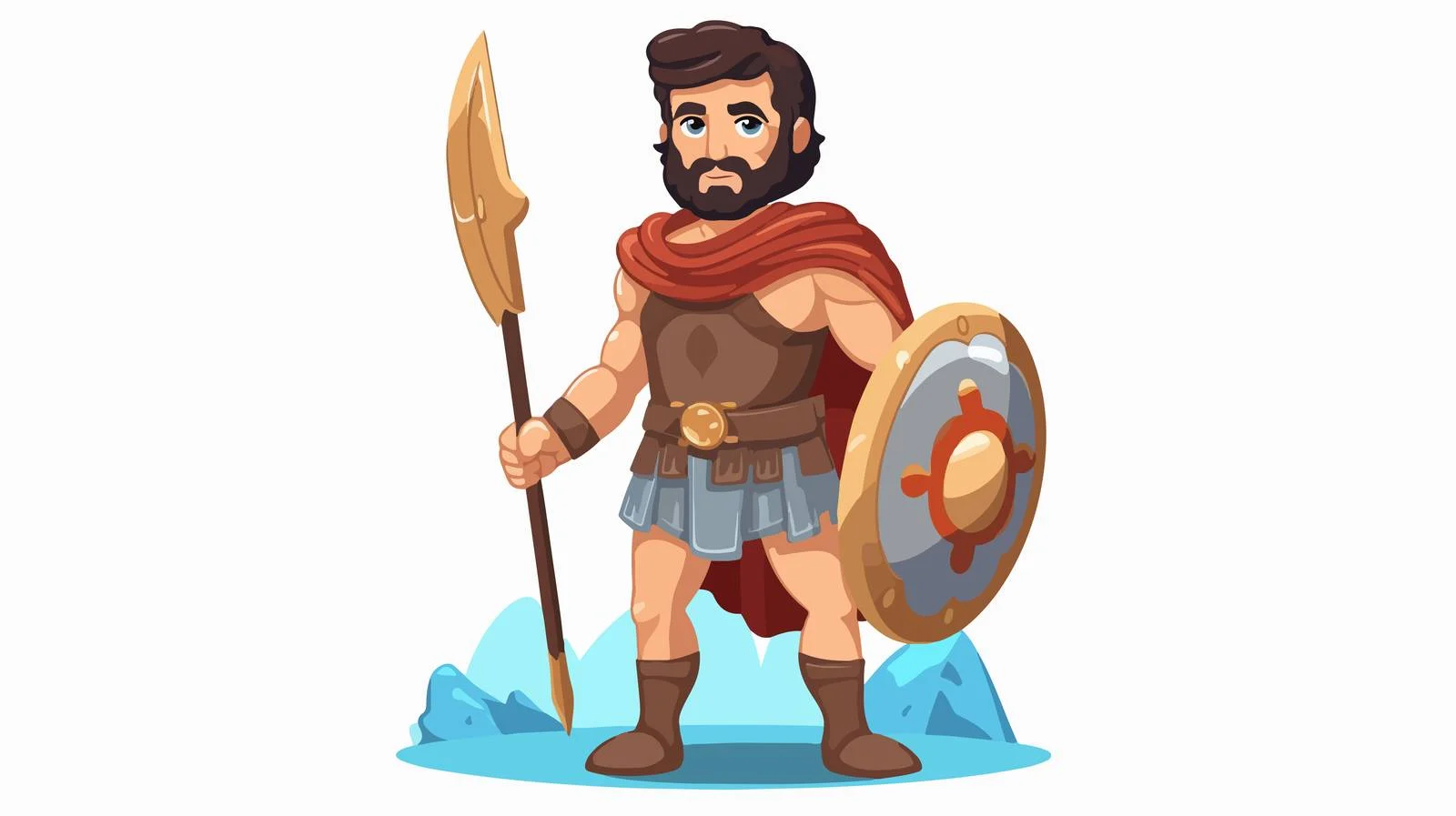 Ancient Greek Hero Cartoon Illustration — free download from Dotvec