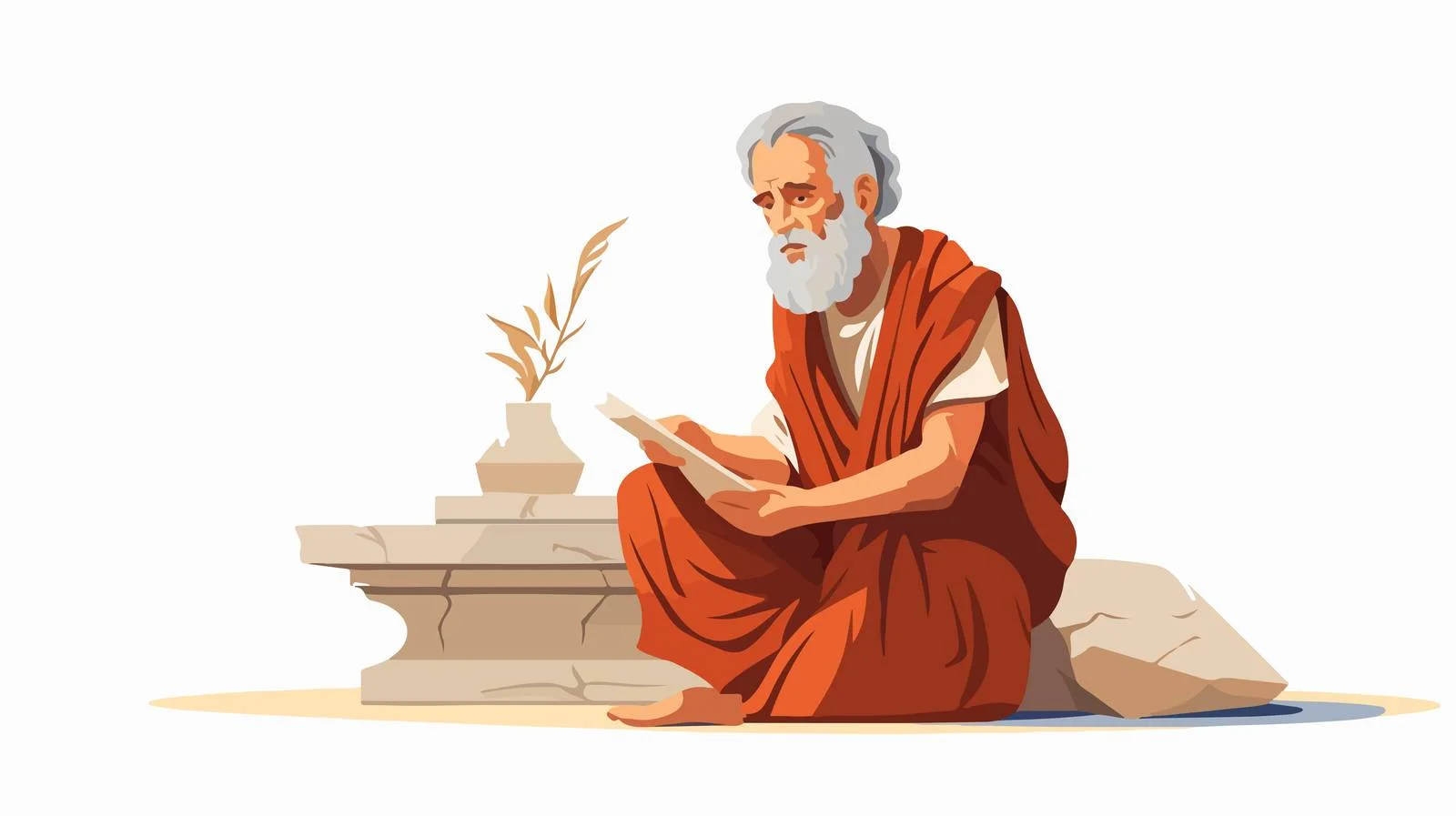 Ancient Greek Philosopher Sage with Papyrus — free download from Dotvec