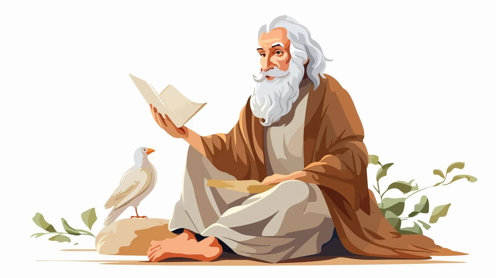 Ancient Greek Philosopher Sage with Papyrus — free download from Dotvec