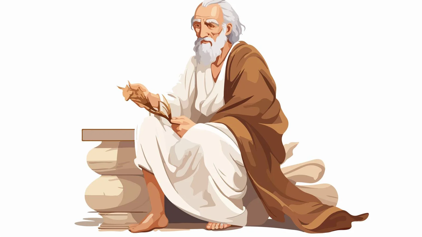 Ancient Greek philosopher sage with tablet — free download from Dotvec