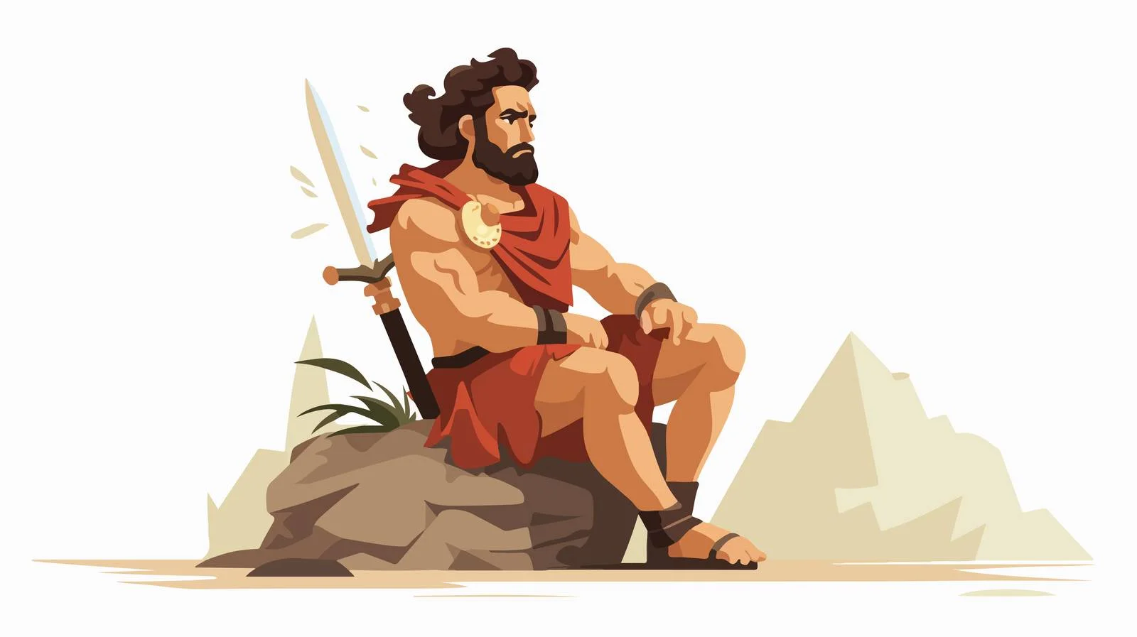 Ancient Greek Warrior with Spear — free download from Dotvec