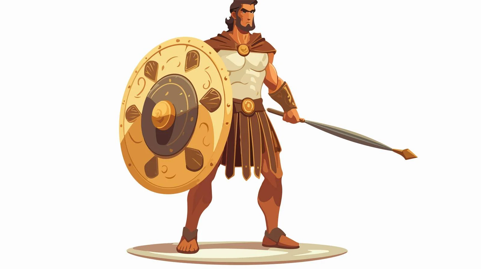 Ancient Greek Warrior with Spear and Shield — free download from Dotvec