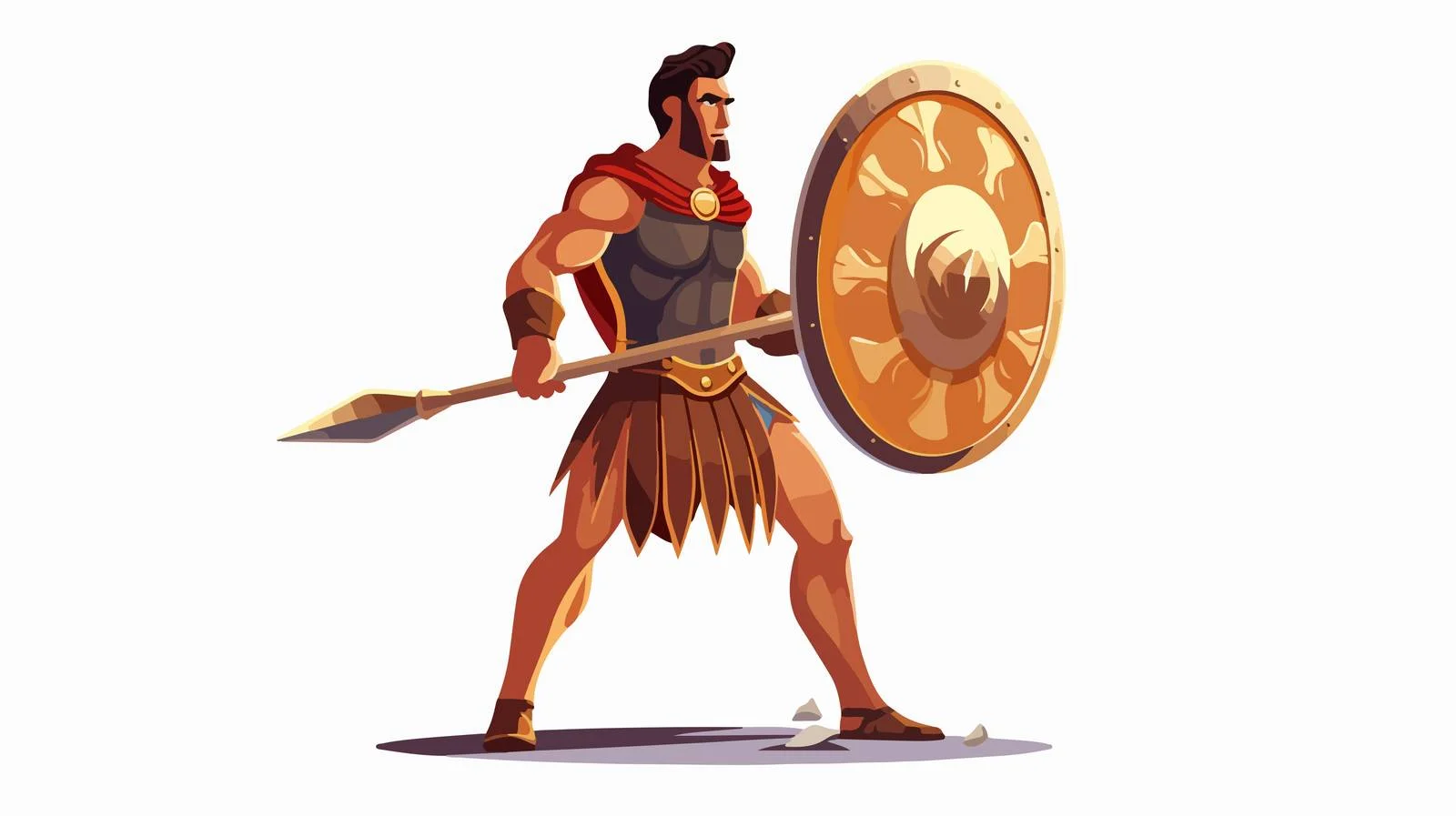 Ancient Greek Warrior Spear Shield Image — free download from Dotvec