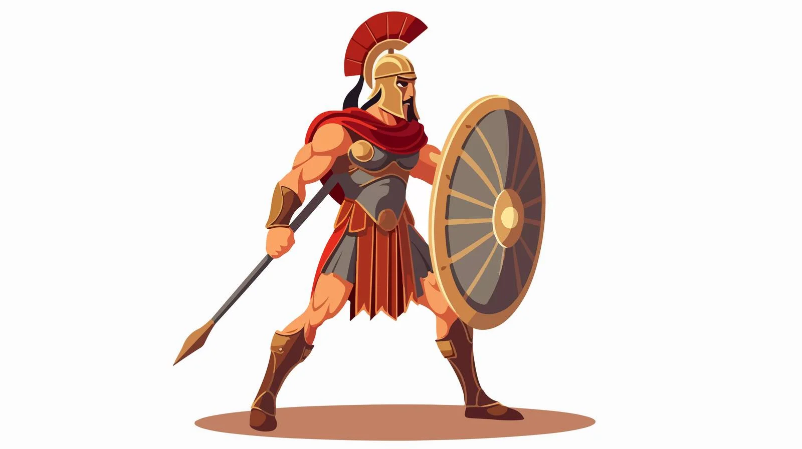 Ancient Greek Warrior with Spear and Shield — free download from Dotvec