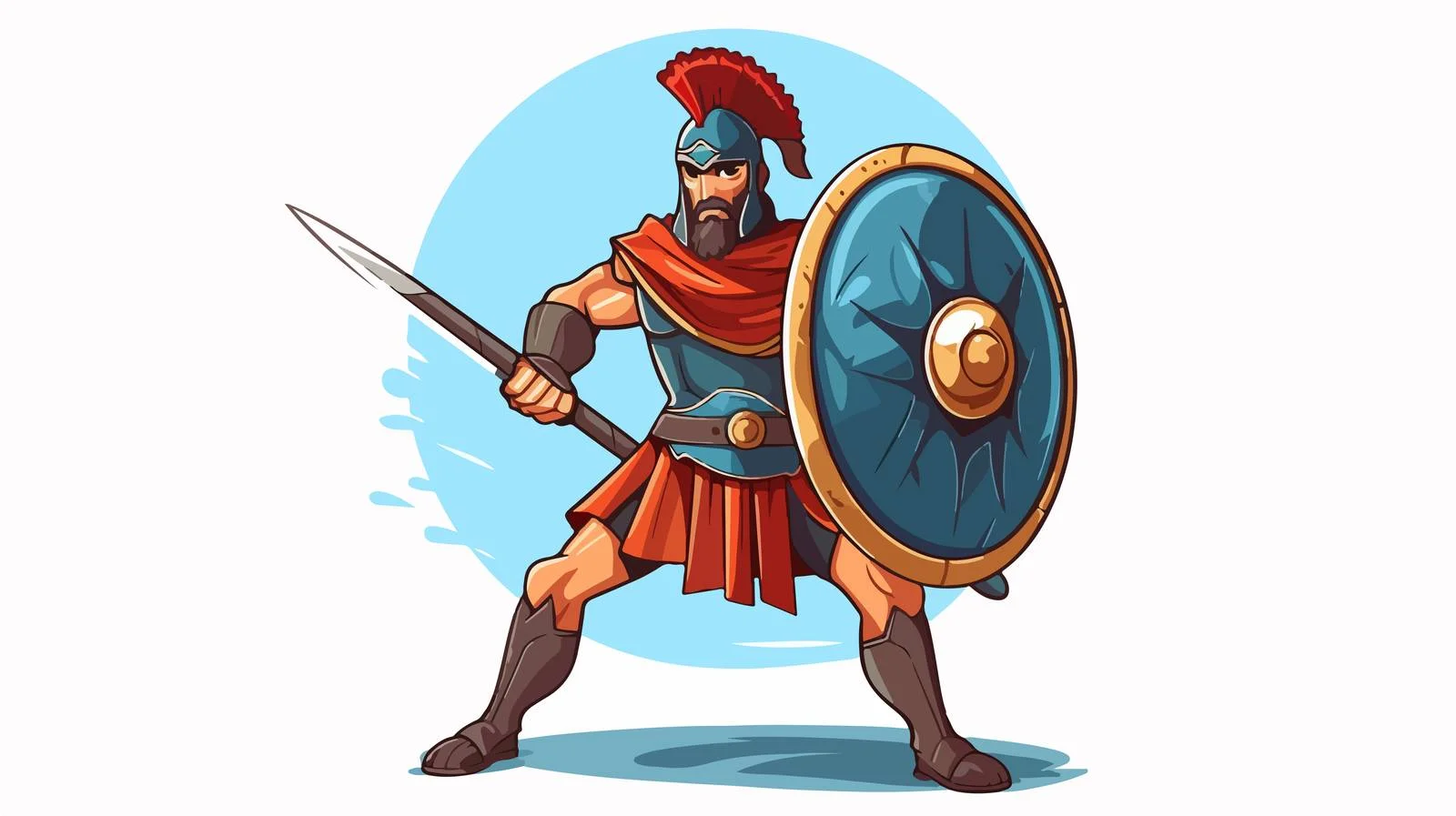 Ancient Greek Warrior with Sword and Shield — free download from Dotvec