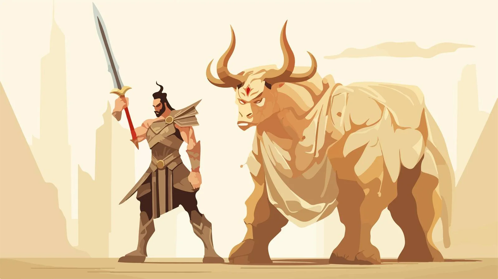 Ancient Greek Warrior Sword Pose — free download from Dotvec