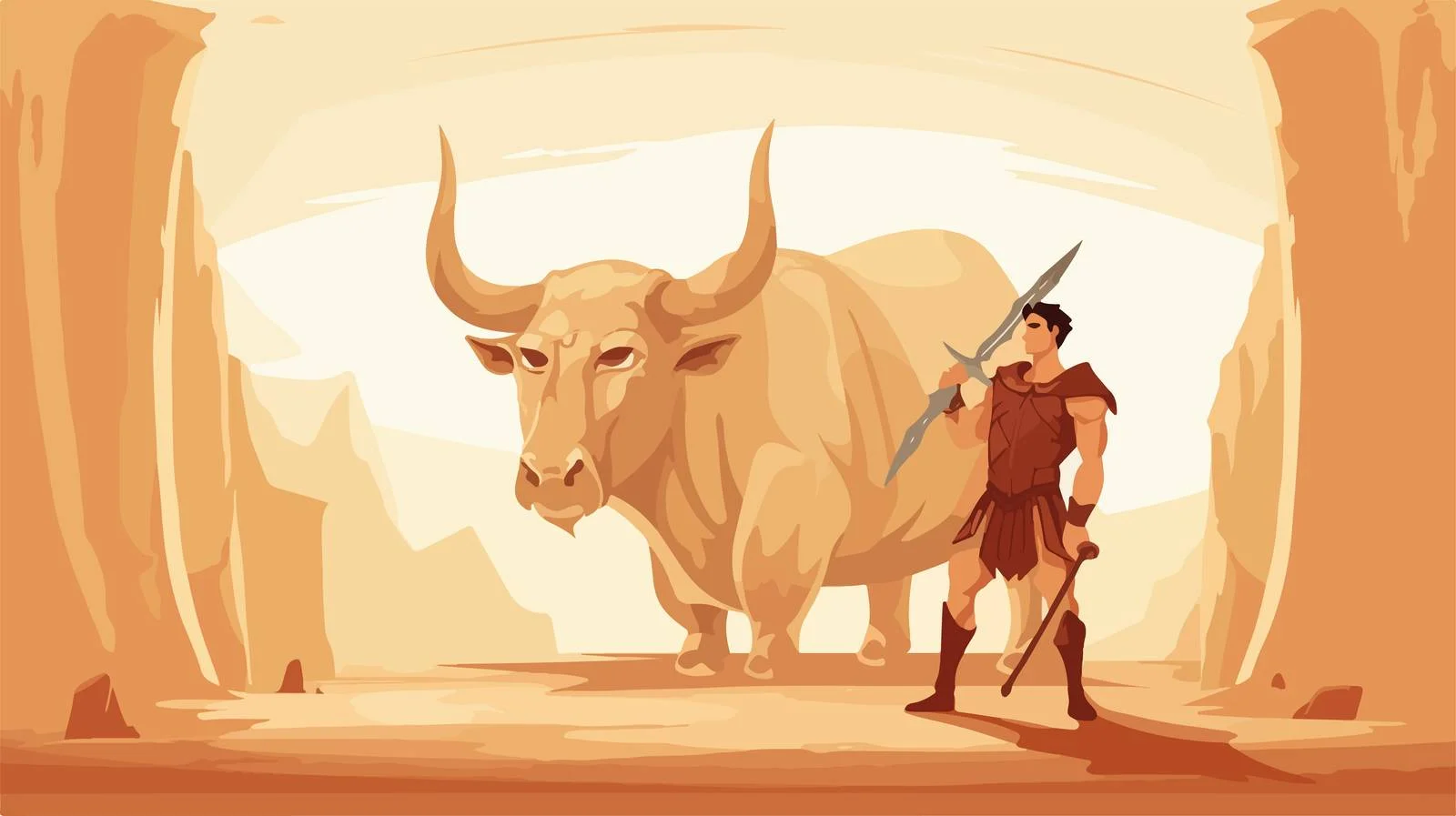 Ancient Greek Warrior Holding Sword — free download from Dotvec