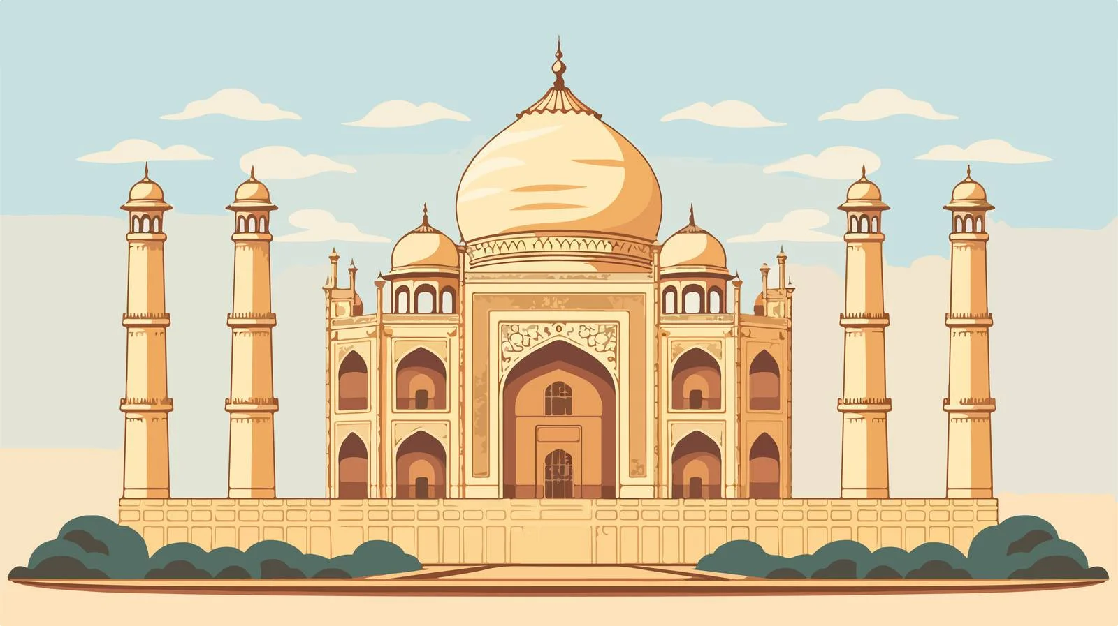 Ancient Indian Temple Mausoleum: Taj Mahal — free download from Dotvec